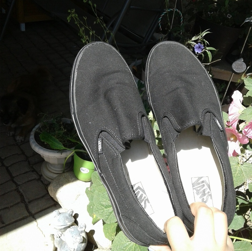 Vans Black Slip Ons